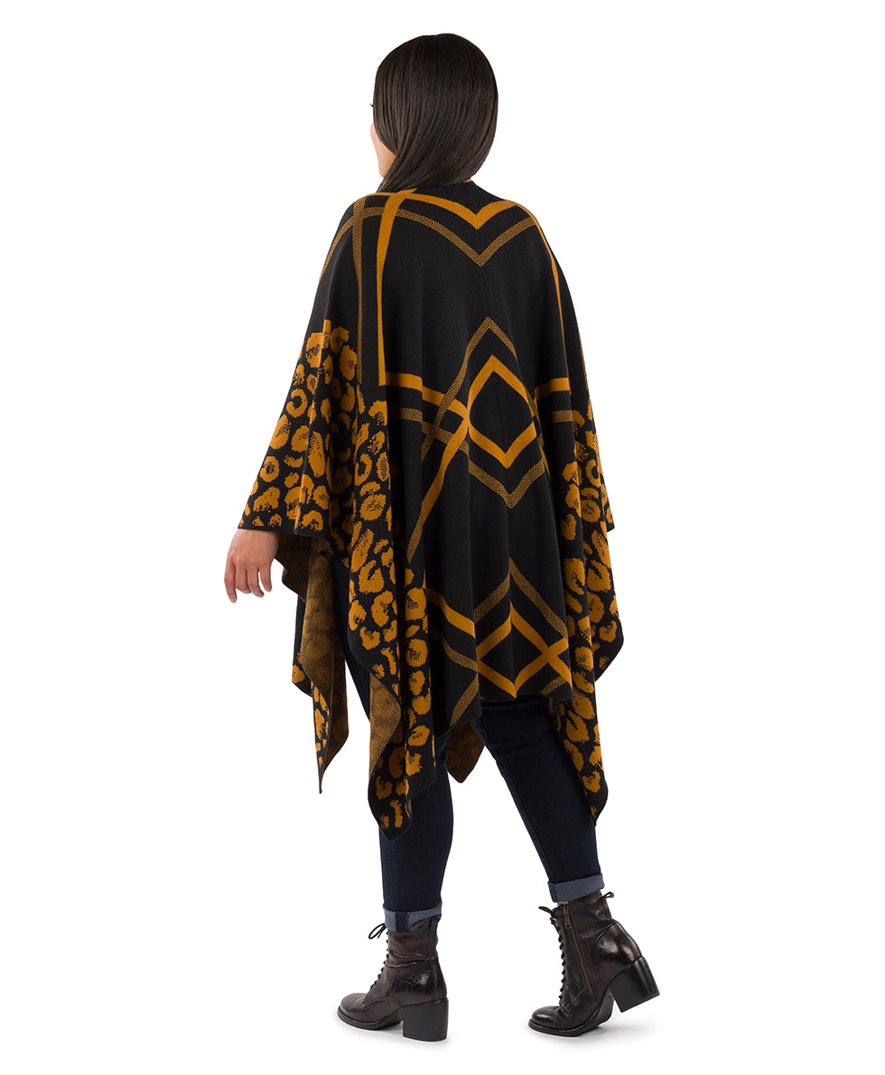 Female - Leopard Shawl - Leopard - black / cognac - by Patricia Nash - View 5 of 7