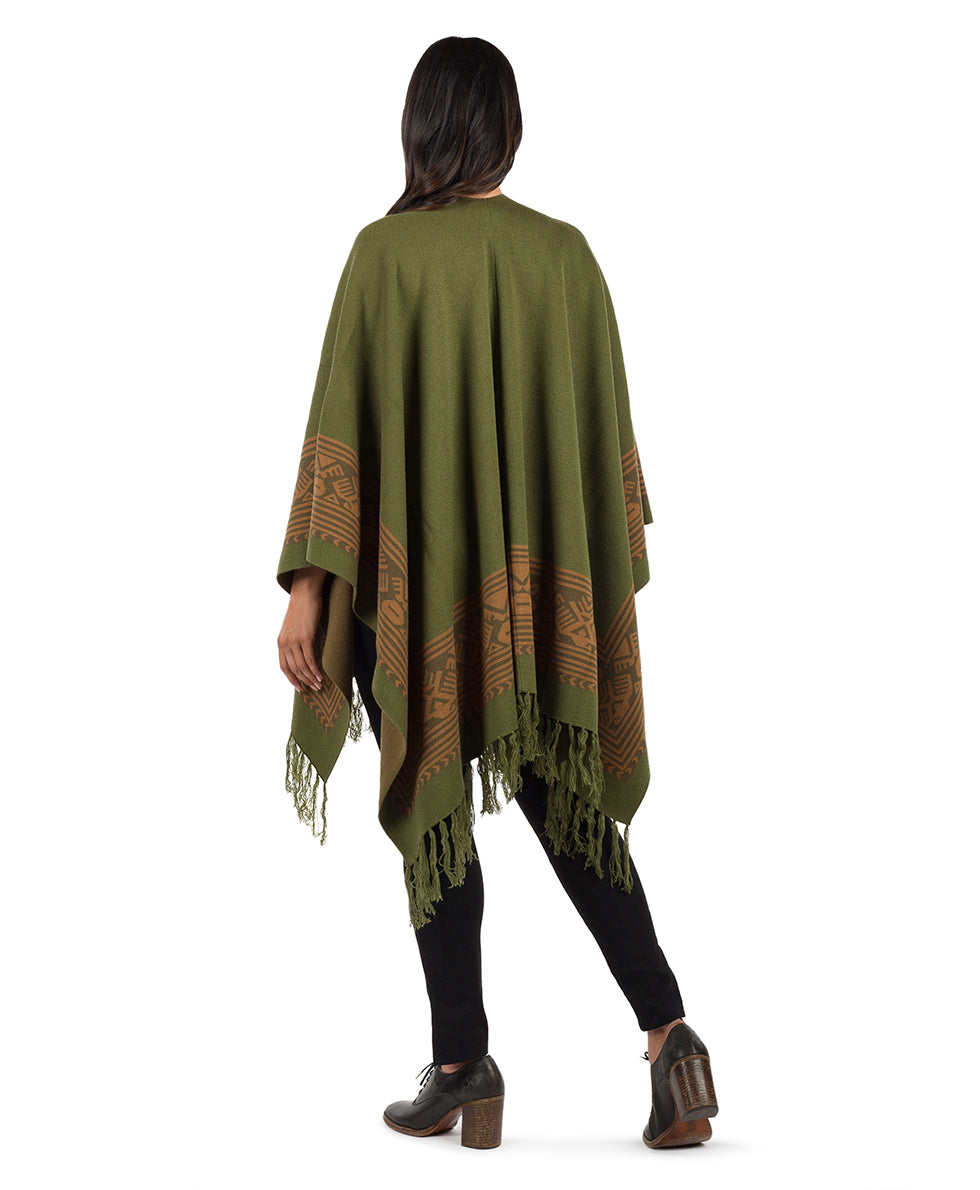 Boho Shawl - Fringed - maroon / ecru / maroon - by Patricia Nash - View 15 of 29