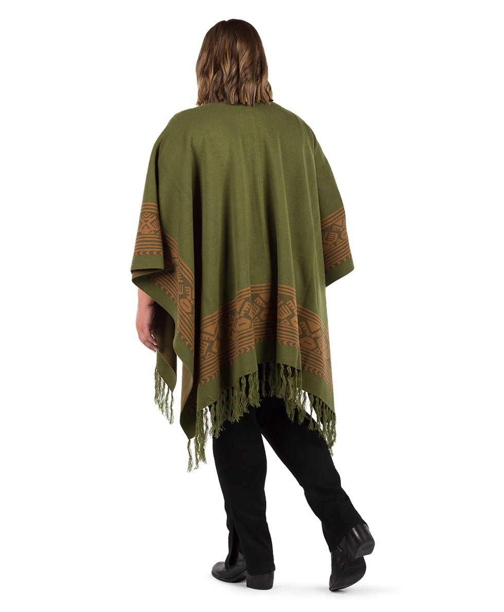 Boho Shawl - Fringed - maroon / ecru / maroon - by Patricia Nash - View 18 of 29