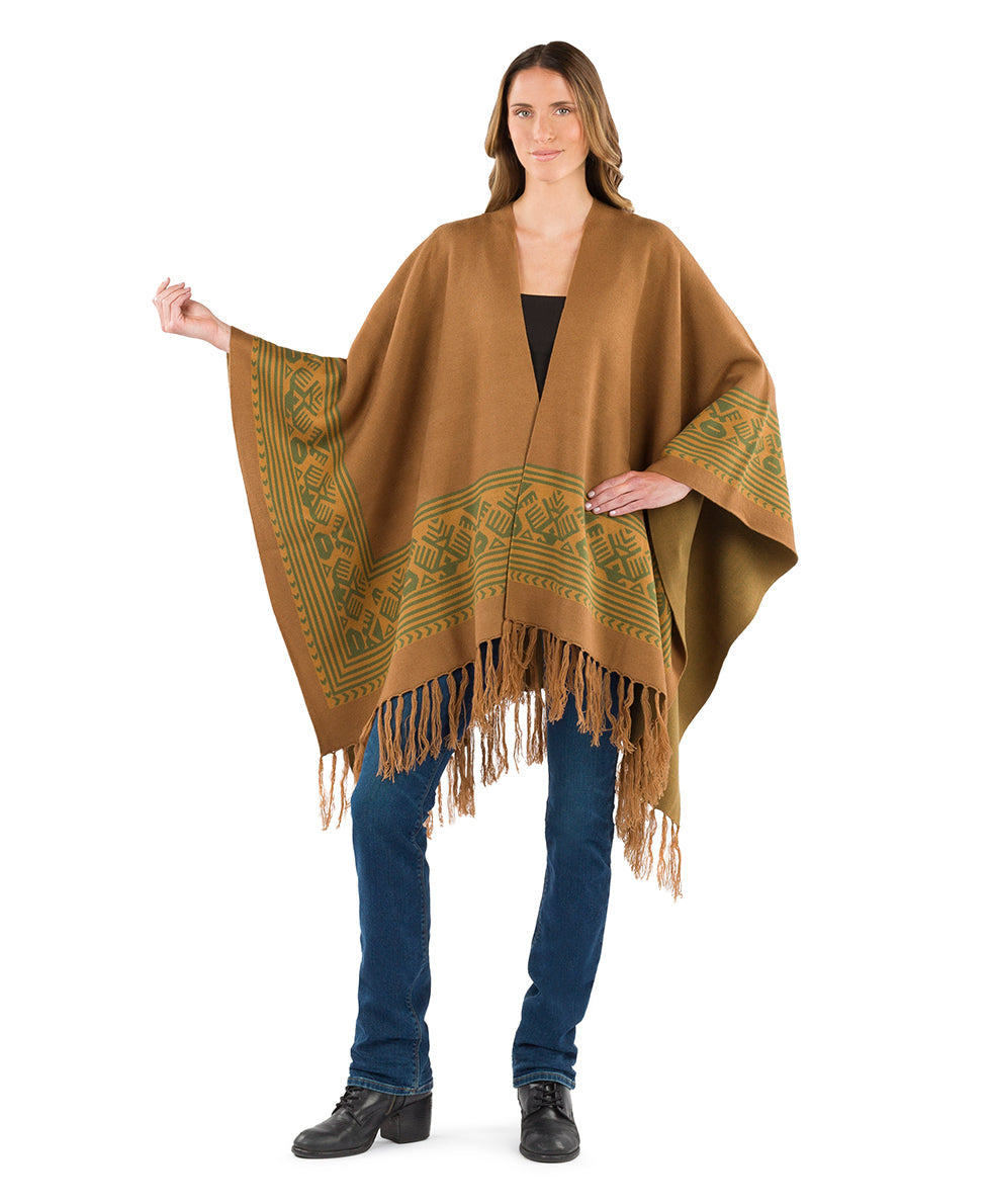 Boho Shawl - Fringed - maroon / ecru / maroon - by Patricia Nash - View 3 of 29