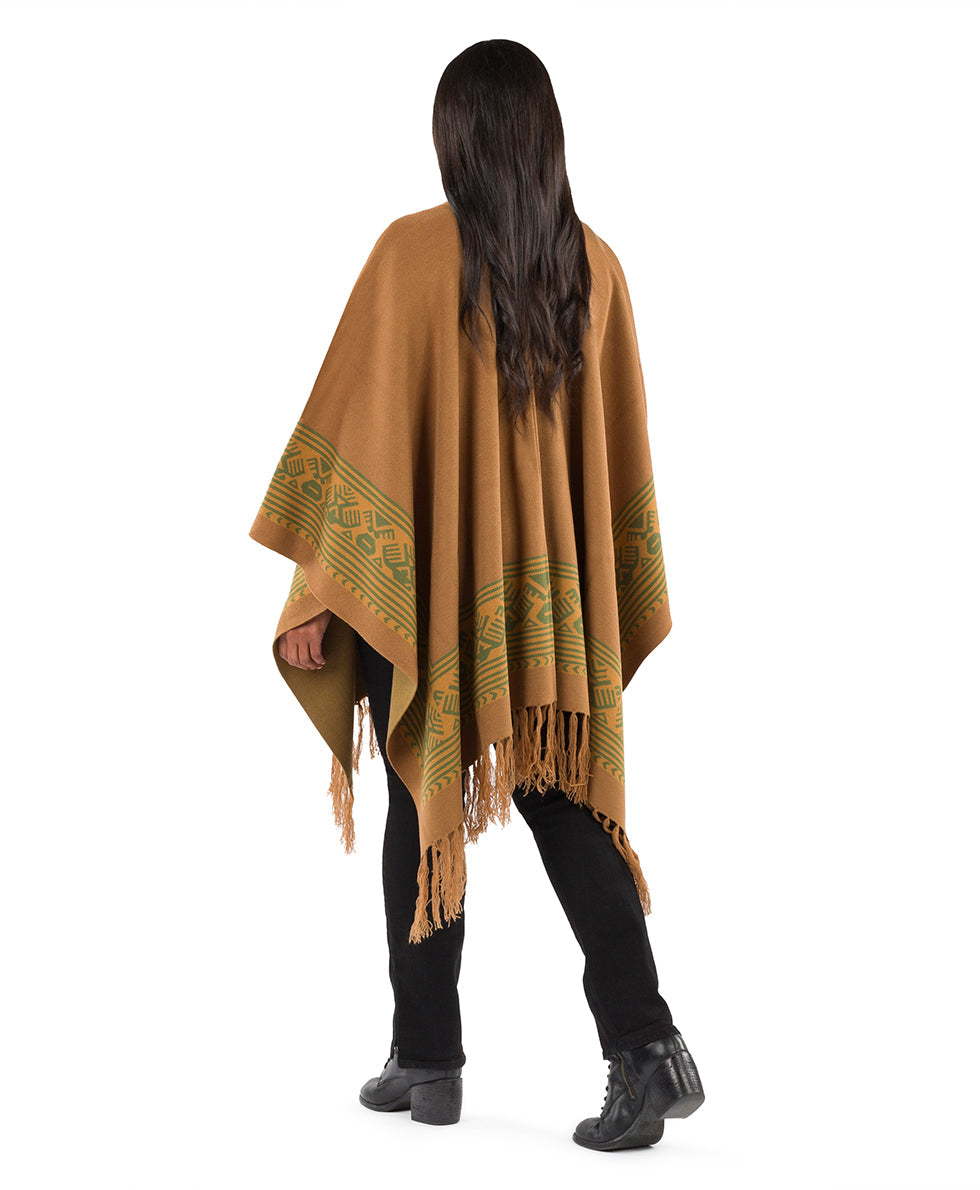 Boho Shawl - Fringed - maroon / ecru / maroon - by Patricia Nash - View 5 of 29