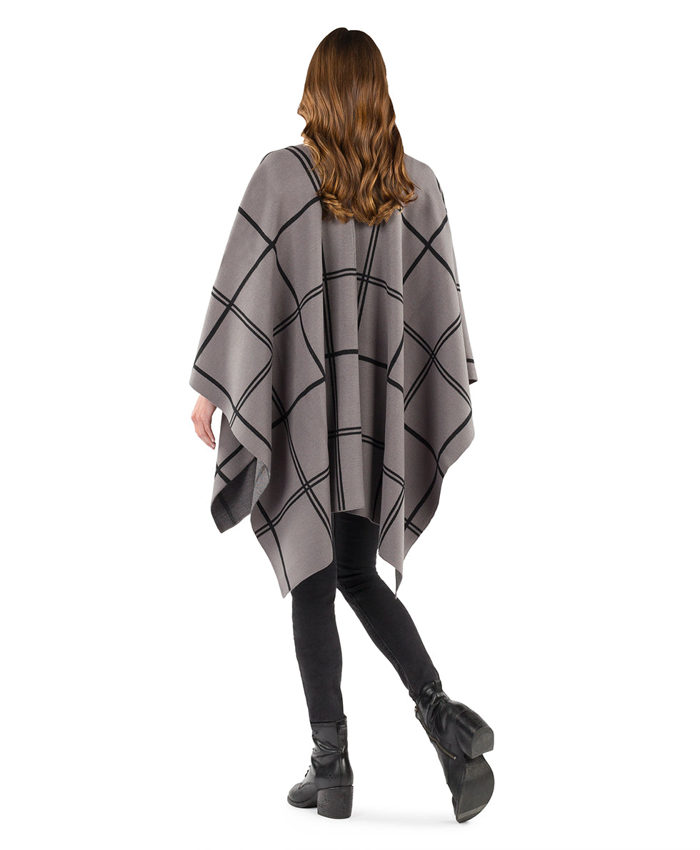 Plaid Cape - Classics - black / dark olive - by Patricia Nash - View 9 of 25