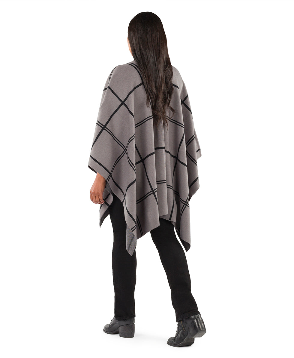 Plaid Cape - Classics - black / dark olive - by Patricia Nash - View 12 of 25