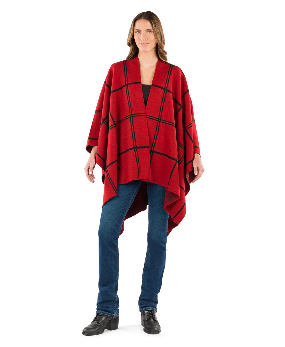 Plaid Cape - Classics - black / dark olive - by Patricia Nash - View 15 of 25