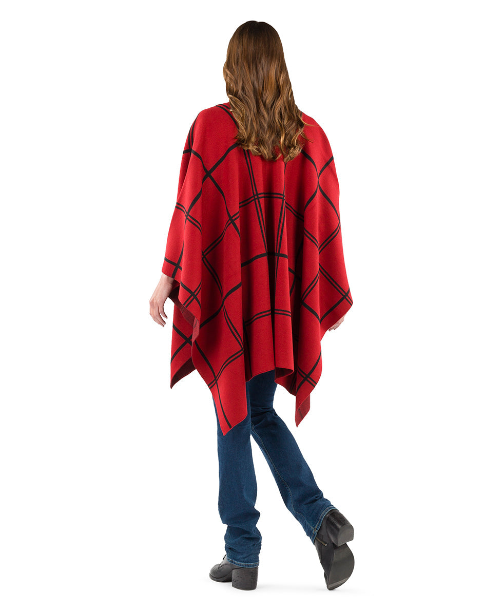 Plaid Cape - Classics - black / dark olive - by Patricia Nash - View 16 of 25