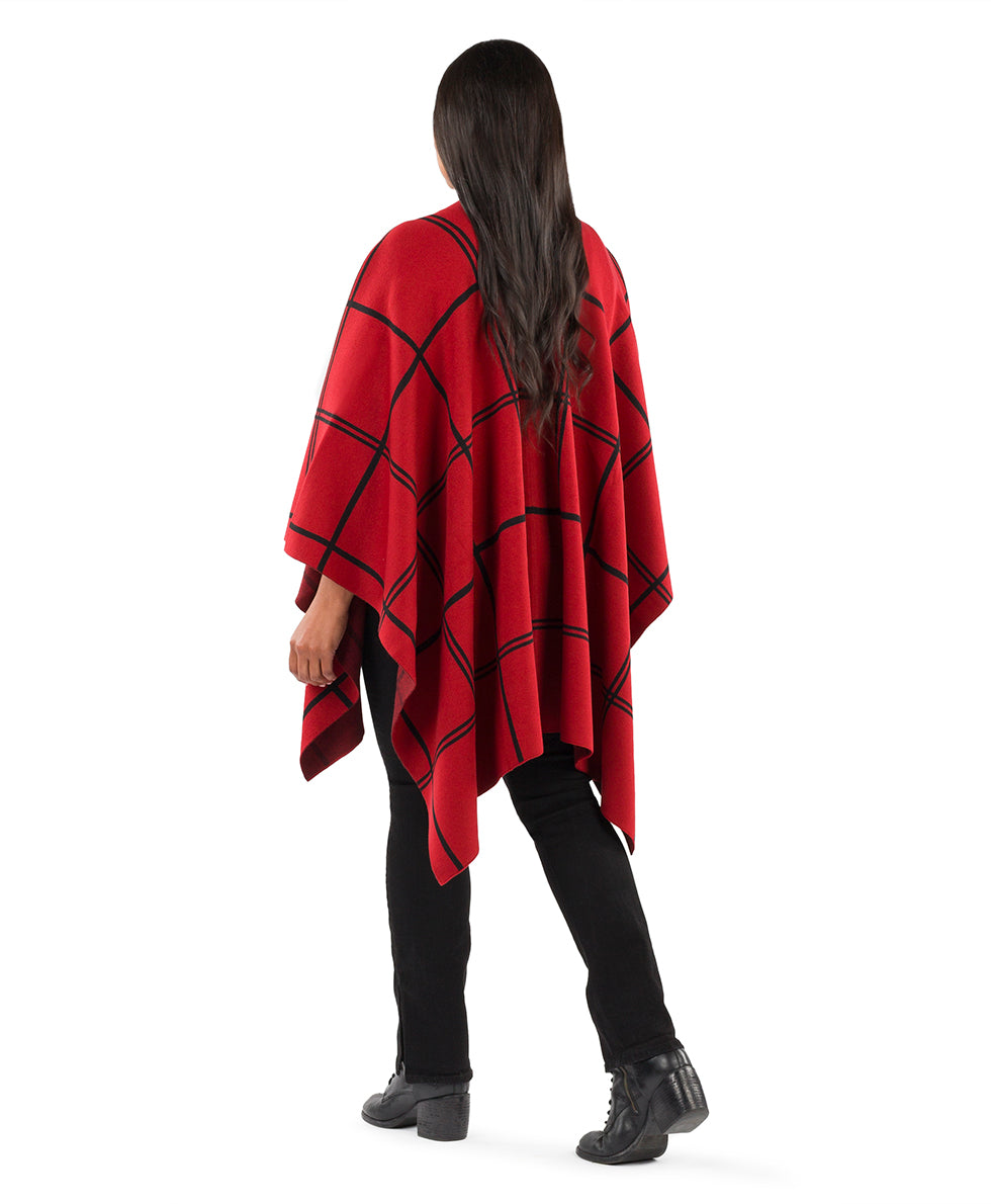 Plaid Cape - Classics - black / dark olive - by Patricia Nash - View 19 of 25