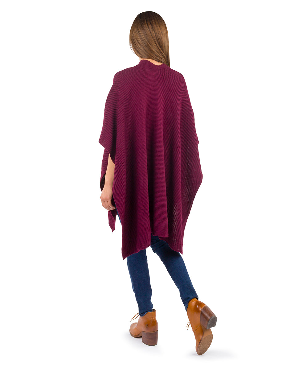 Female - Woven Shawl with Pockets | Classics  | Plum - plum - by Patricia Nash - View 2 of 4