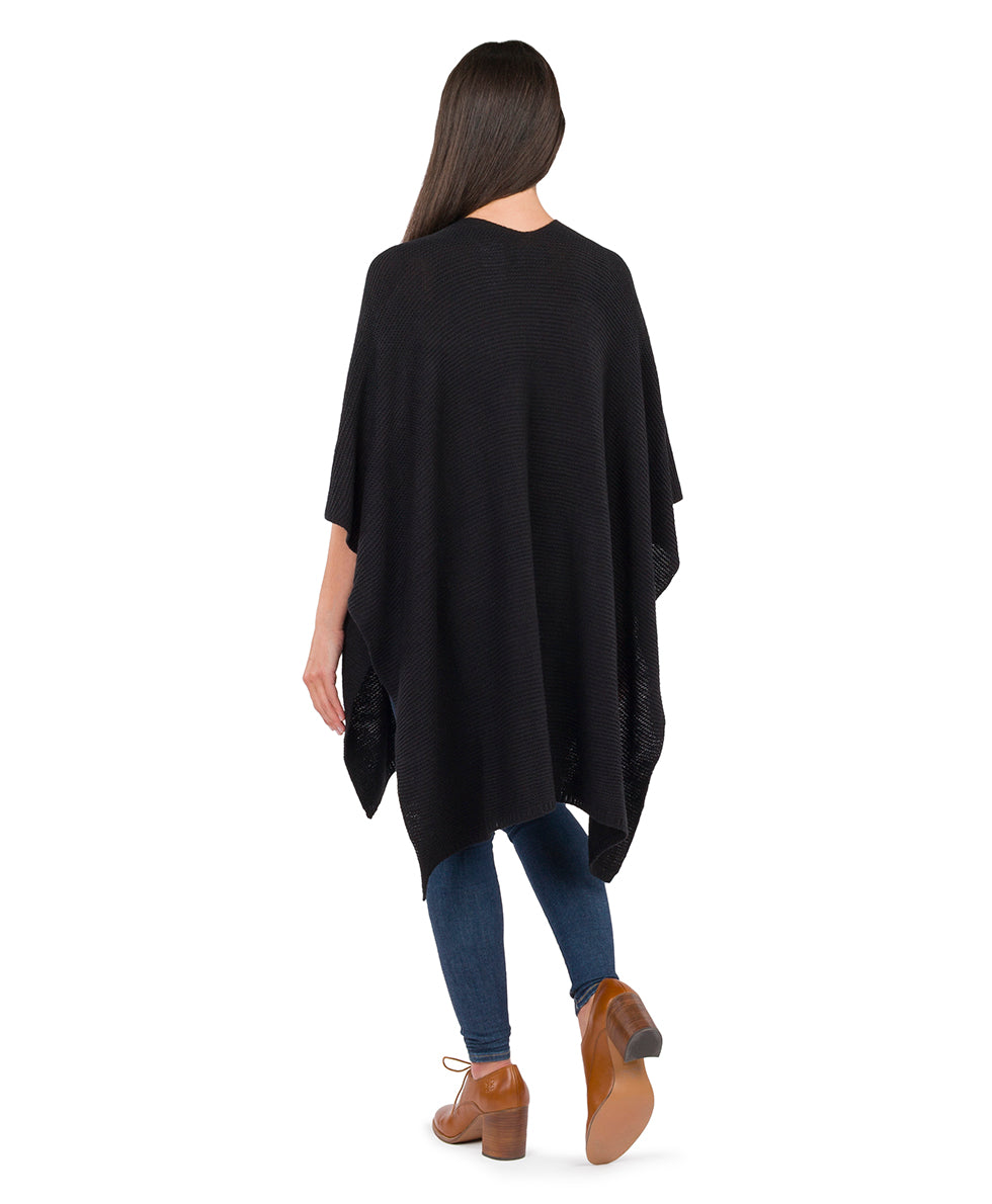 Female - Woven Shawl with Pockets | Classics  | Black - black - by Patricia Nash - View 2 of 4