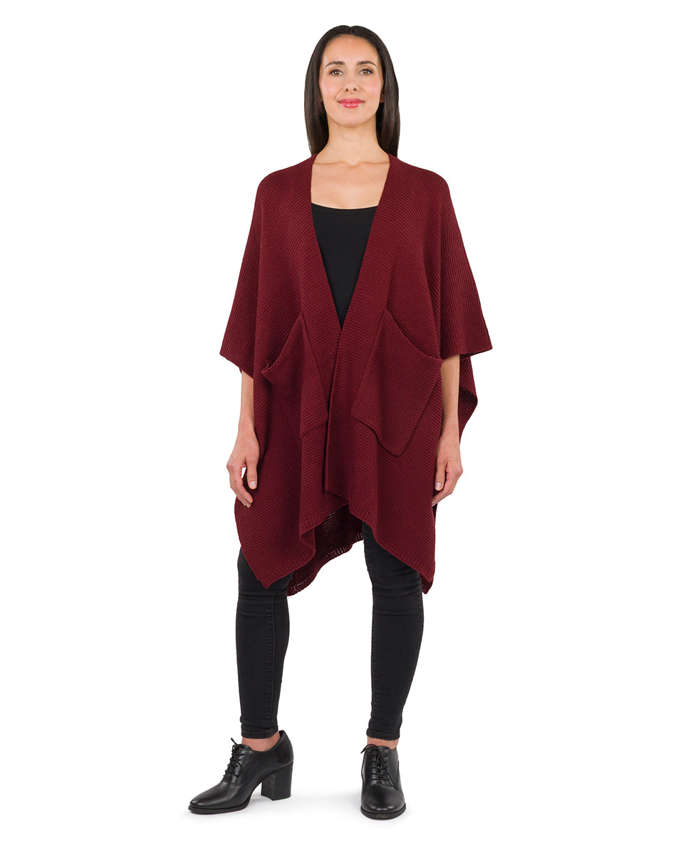 Female - Woven Shawl with Pockets - Classics - mushroom - by Patricia Nash - View 9 of 16