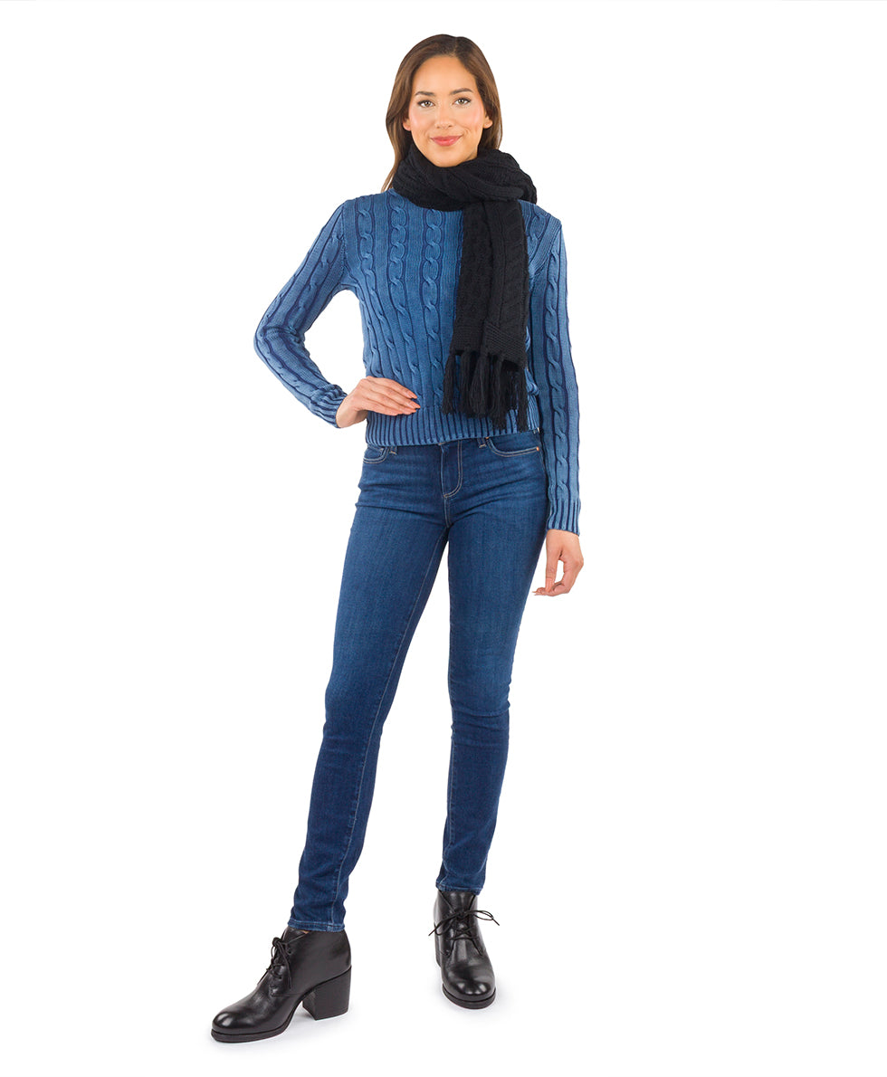 Female - Cable Knit Scarf | Cable Group | Black - black - by Patricia Nash - View 1 of 3