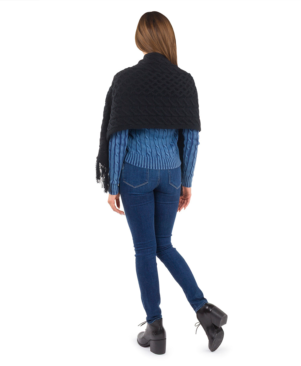 Female - Cable Knit Scarf | Cable Group | Black - black - by Patricia Nash - View 2 of 3