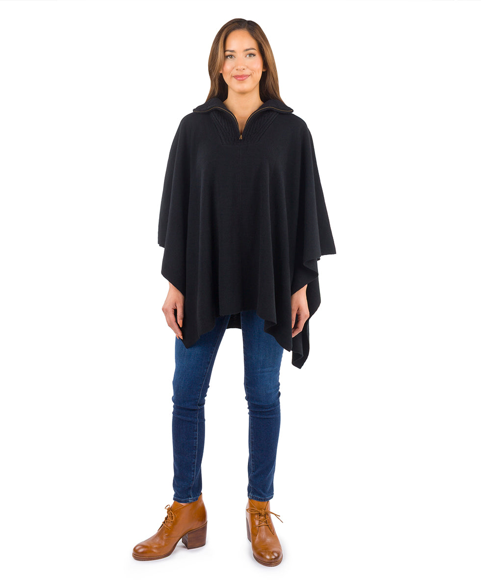 Female - Quarter Zip Cape | Vintage Group | Black - black - by Patricia Nash - View 1 of 5