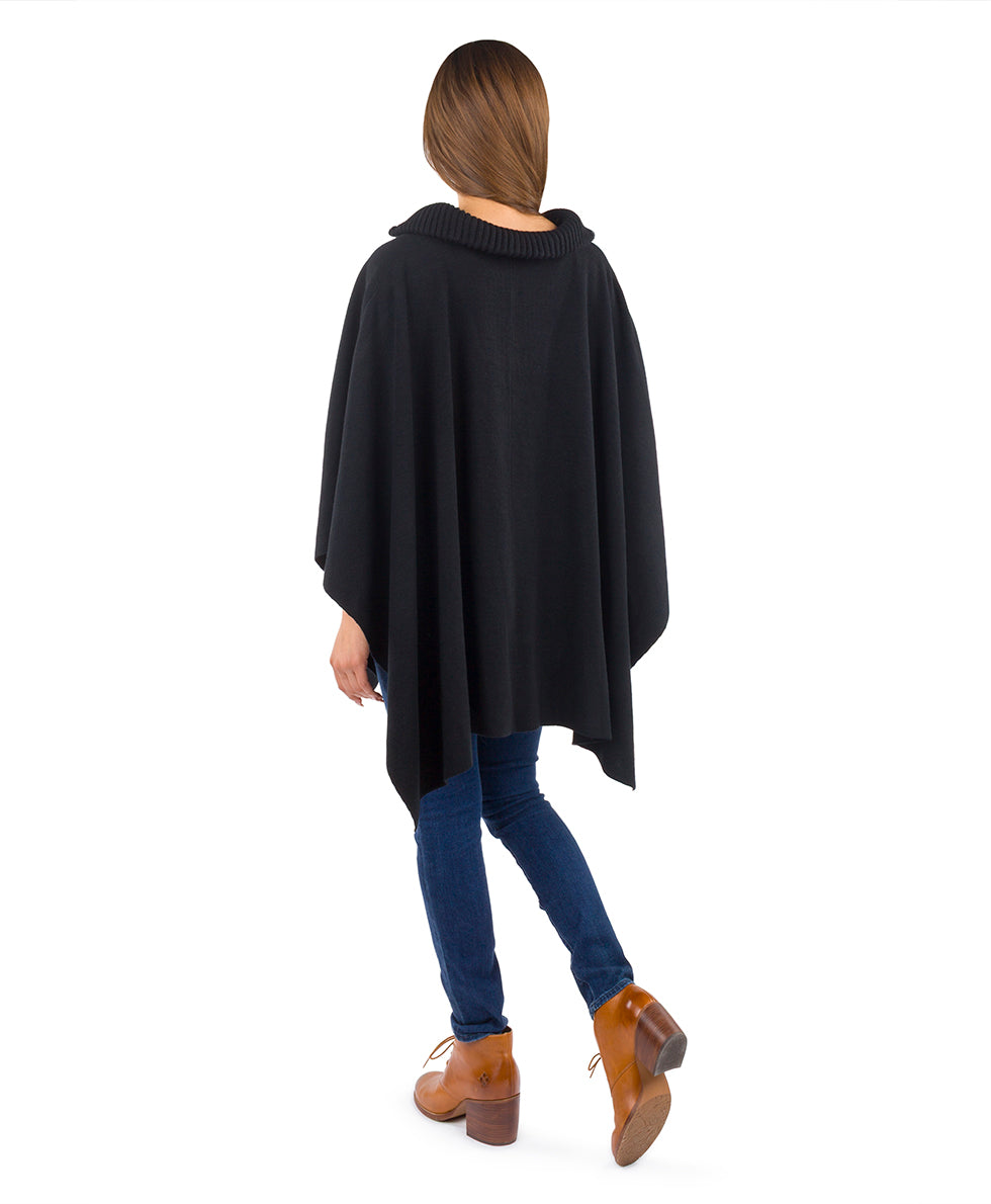 Female - Quarter Zip Cape | Vintage Group | Black - black - by Patricia Nash - View 3 of 5