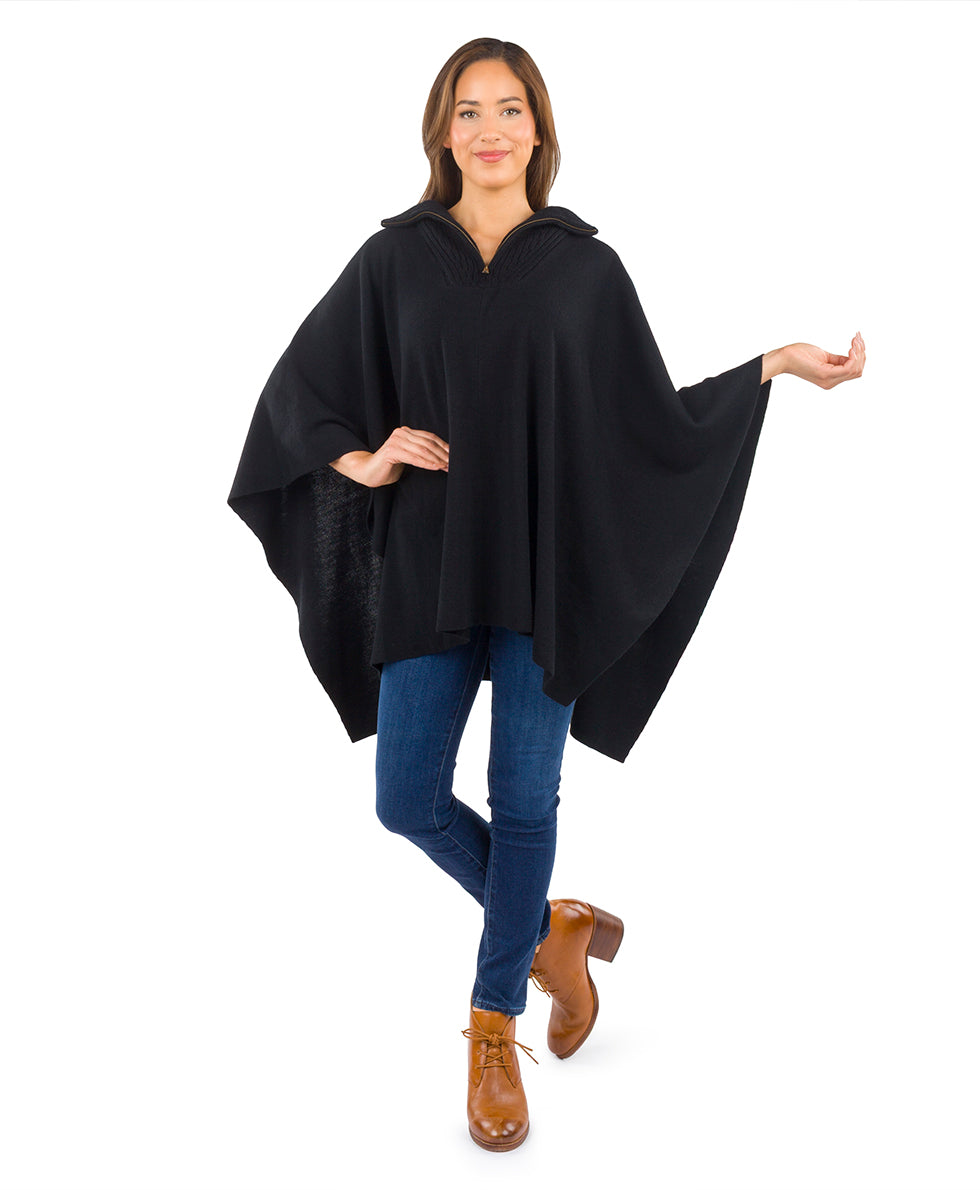 Female - Quarter Zip Cape | Vintage Group | Black - black - by Patricia Nash - View 4 of 5