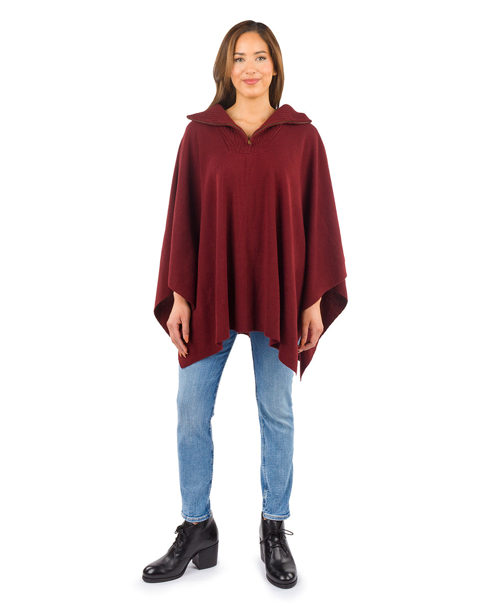 Female - Quarter Zip Cape | Vintage Group | Oxblood - oxblood - by Patricia Nash - View 1 of 5