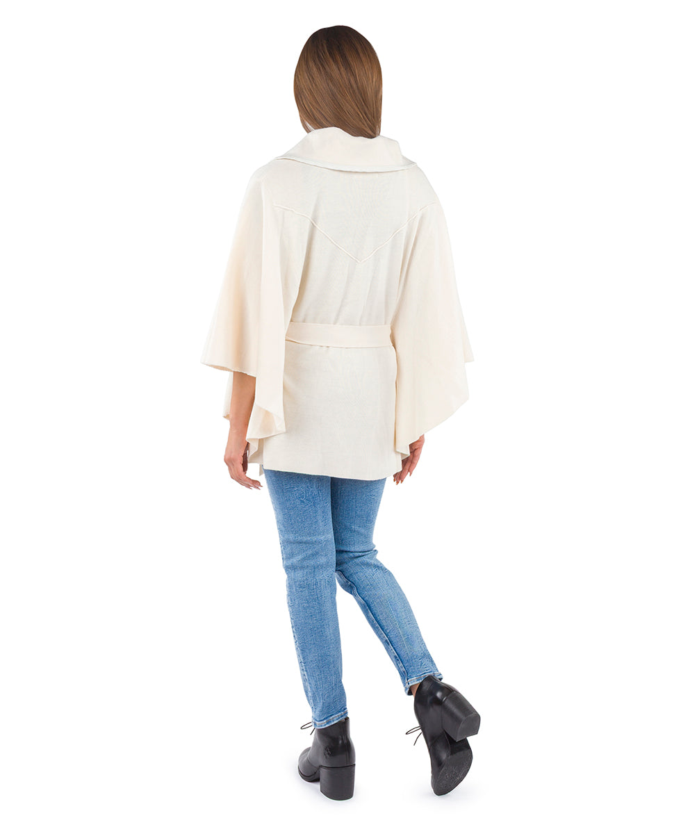Female - Self Tie Cape | Vintage | Ecru - ecru - by Patricia Nash - View 2 of 3