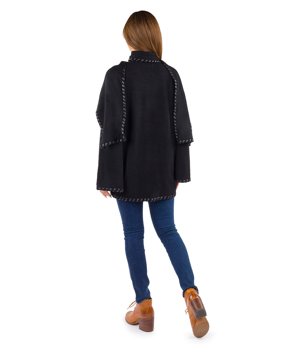 Female - Hand Laced Cape | Vintage | Black - black - by Patricia Nash - View 2 of 3
