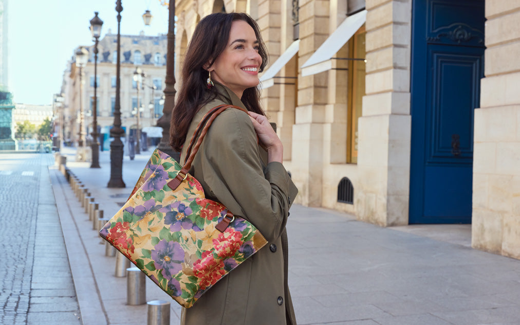 Zora Top Handle Crossbody - French Hydrangeas – Patricia Nash