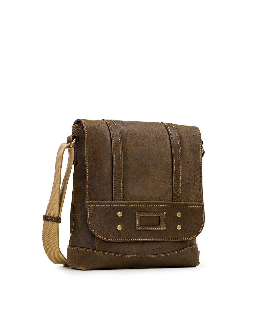 North/South Messenger Bag - Moto Leather - by Patricia Nash - View 3 of 4
