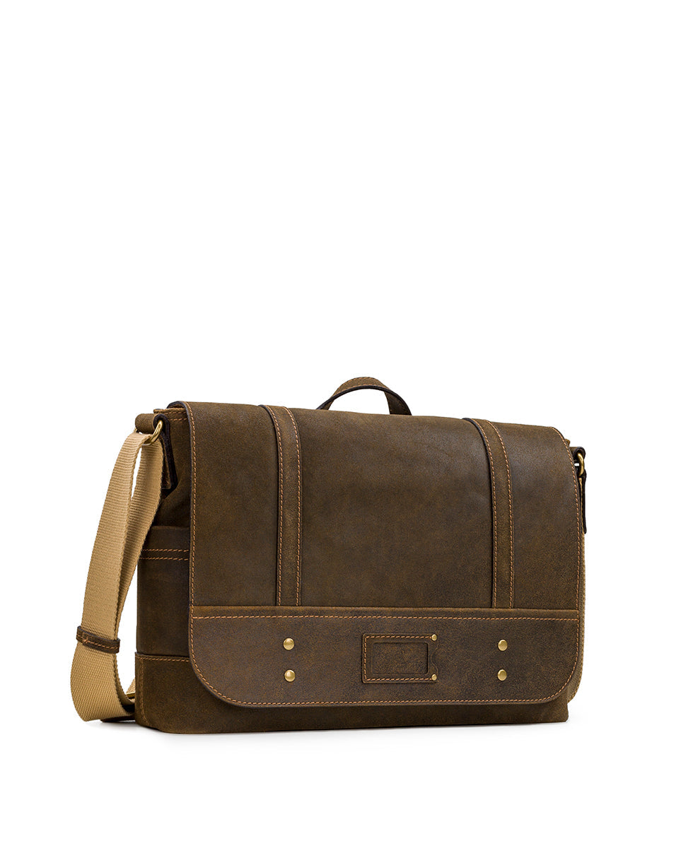 Messenger Bag - Moto Leather - brown - by Patricia Nash - View 3 of 4