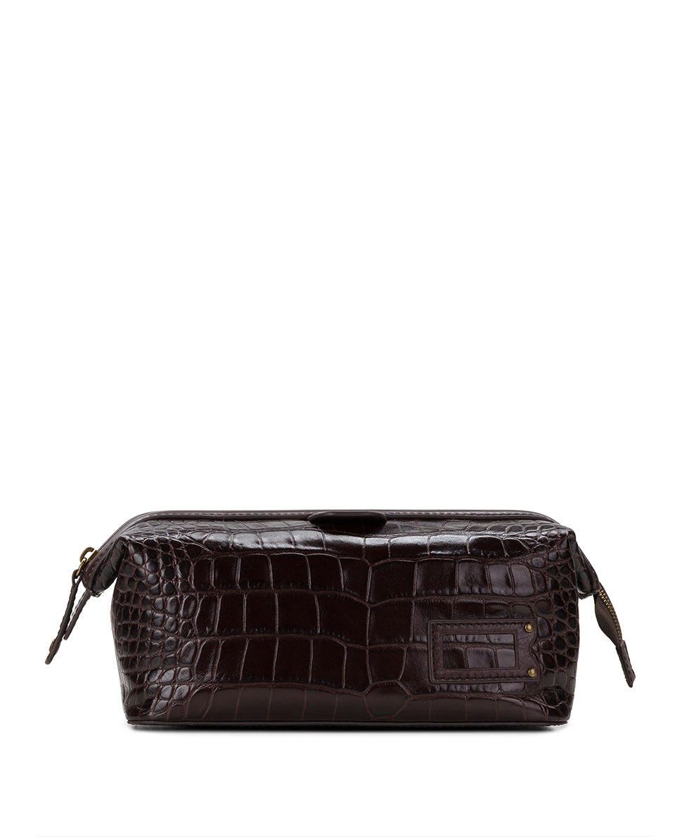Male - Croc Travel Case - Modena - brown - by Patricia Nash - View 1 of 4