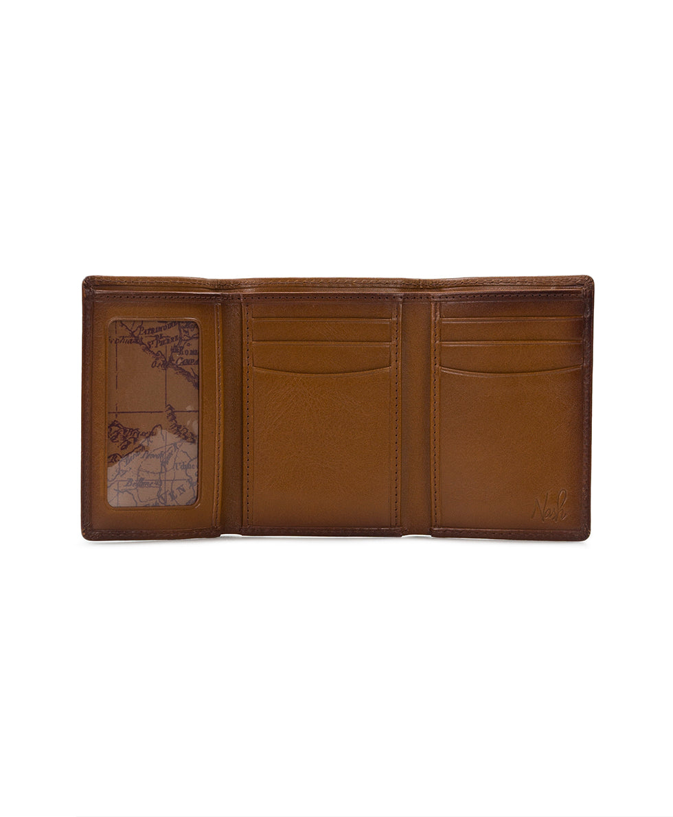 Trifold ID Wallet - Hand Stained Heritage - whiskey - by Patricia Nash - View 2 of 4