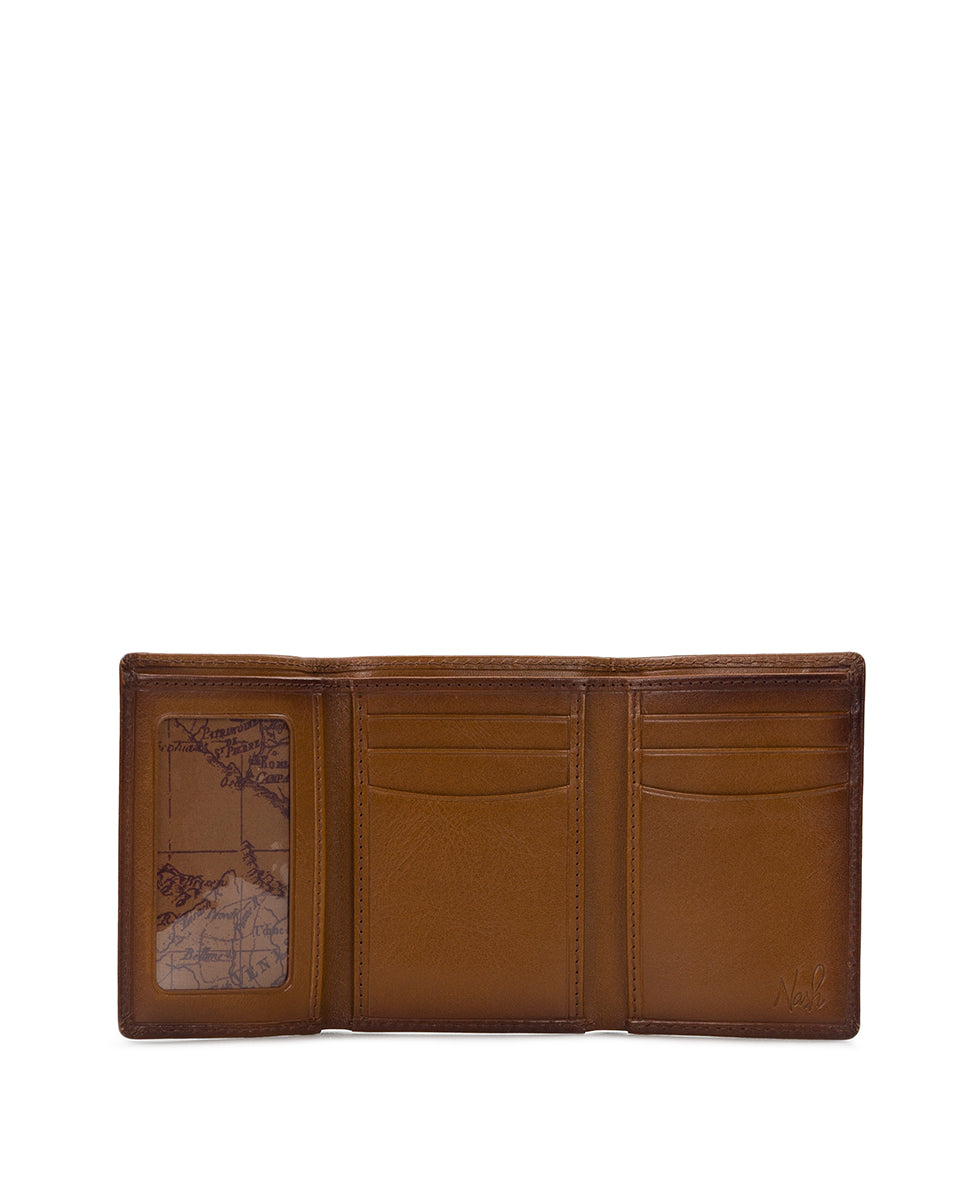 Trifold ID Wallet - Hand Stained Heritage - whiskey - by Patricia Nash - View 2 of 4