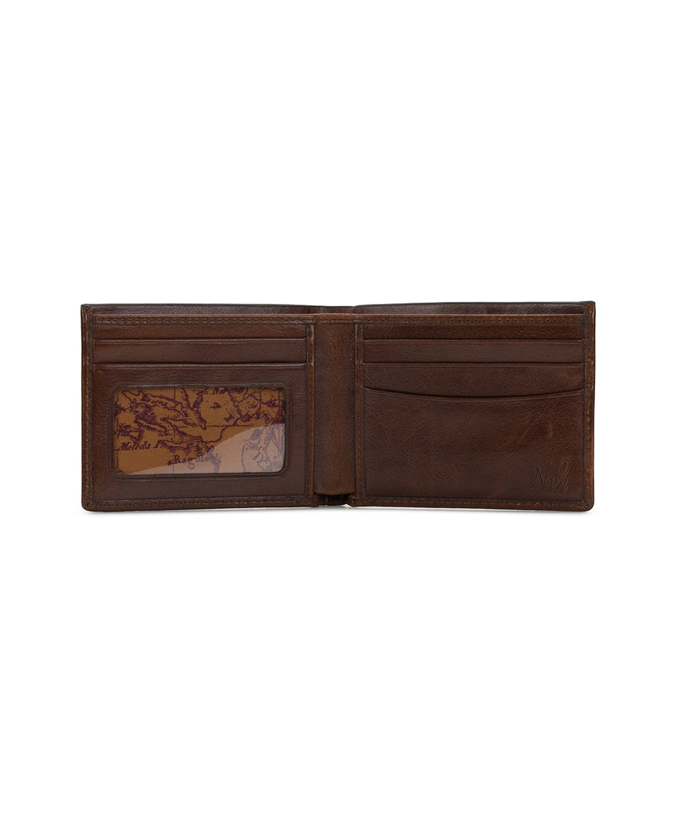 Mens - Double Billfold ID Wallet - Firenze - chestnut - by Patricia Nash - View 2 of 5