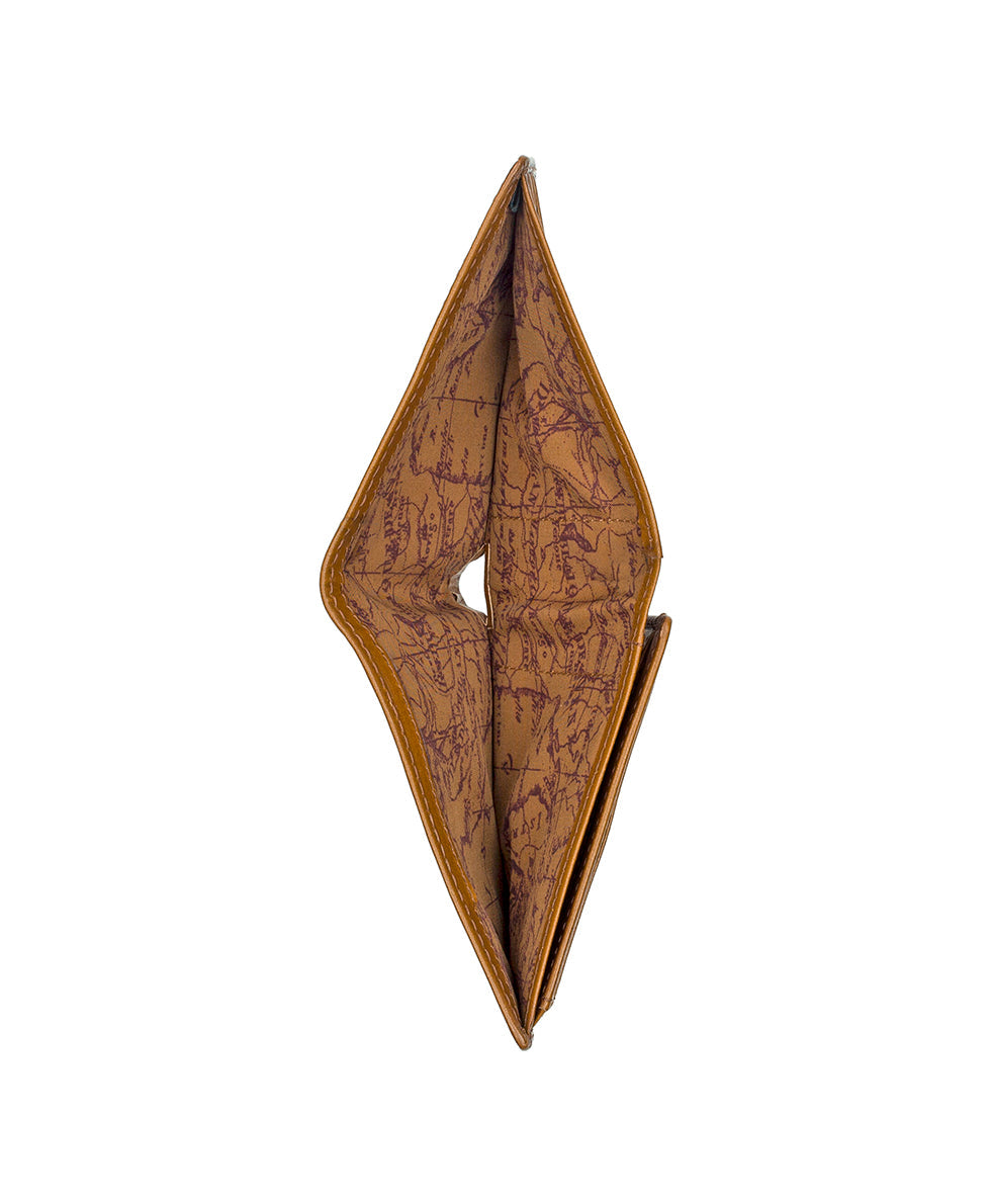 Mens - Flip Passcase ID Wallet - Hand Stained Heritage - whiskey - by Patricia Nash - View 4 of 5