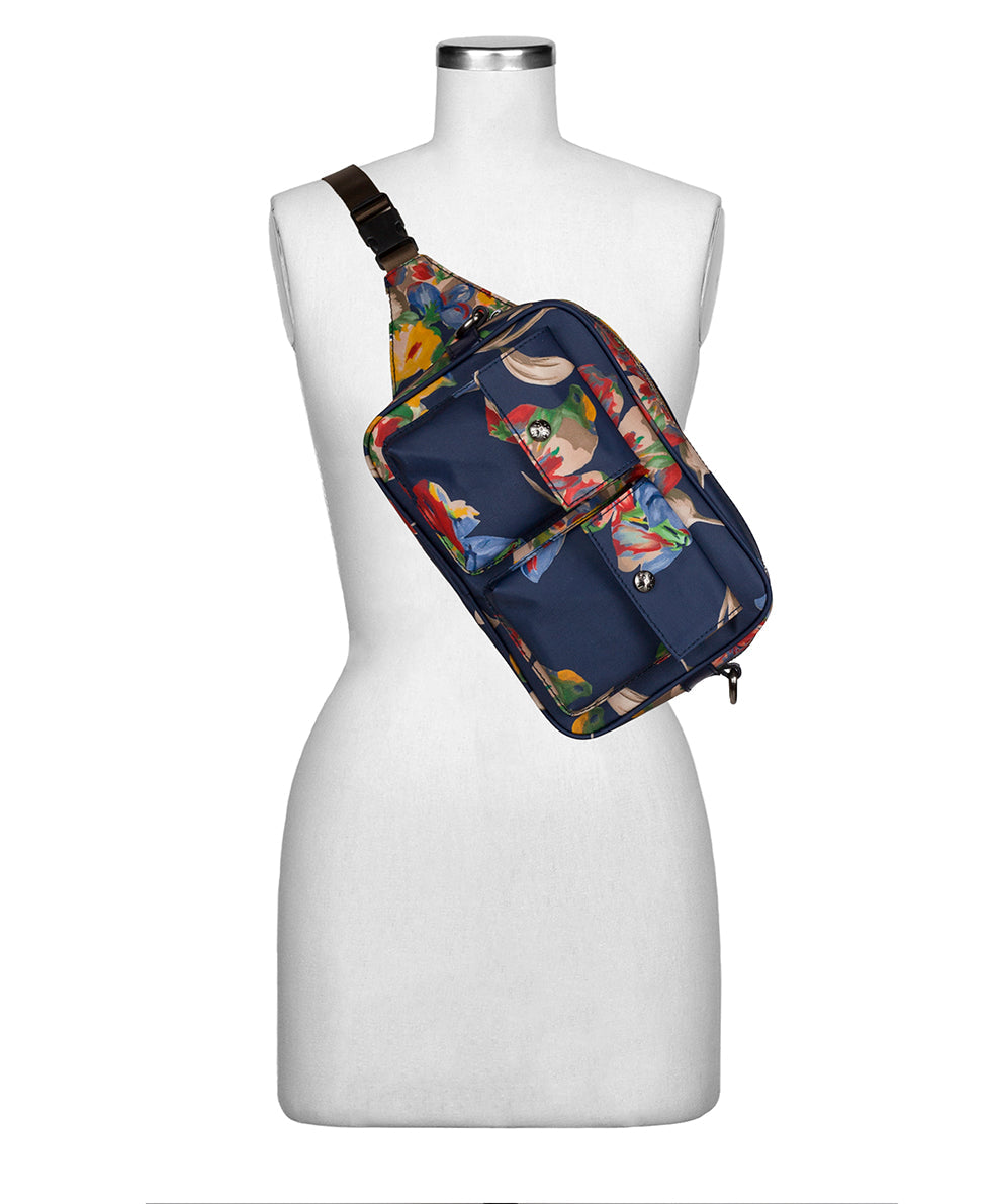 Praiano Belt Bag - Patina Coated Linen Canvas — Le Fleur - le fleur - by Patricia Nash - View 7 of 8