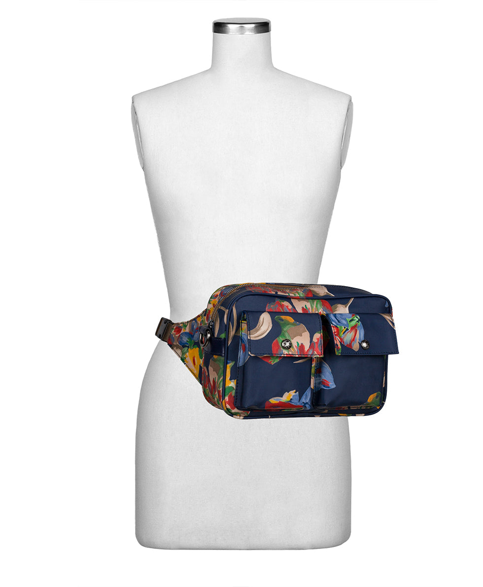 Praiano Belt Bag - Patina Coated Linen Canvas — Le Fleur - le fleur - by Patricia Nash - View 8 of 8