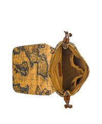 Arino Backpack -  Patina Coated Linen Canvas European Map Print