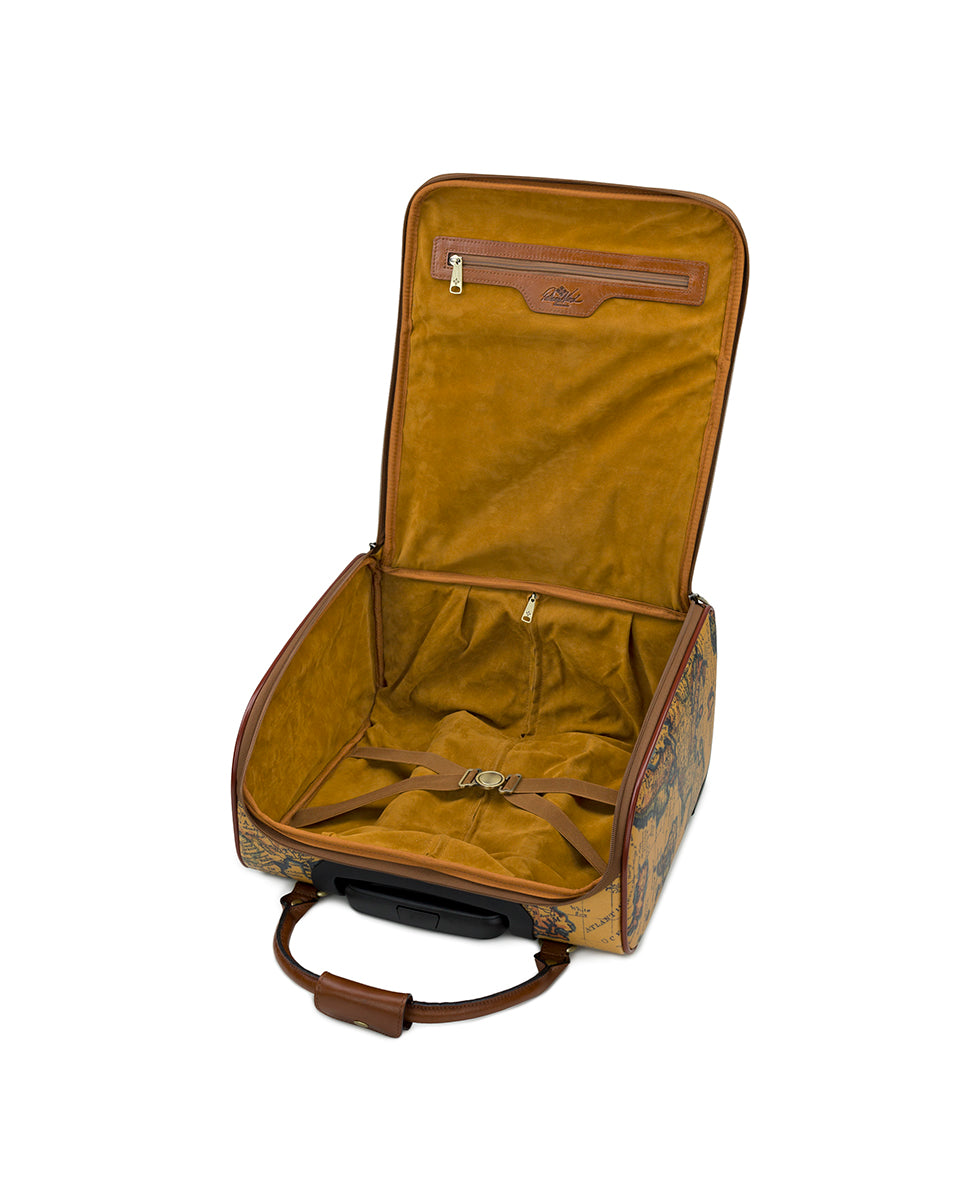Female - Vitalia Underseater Trolley - Patina Coated Linen Canvas European Map Print - european map - by Patricia Nash - View 4 of 5