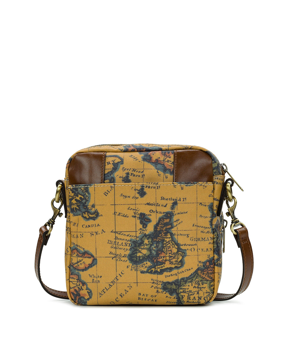 Female - Pinesdale Crossbody -Patina Coated Linen Canvas European Map Print - european map - by Patricia Nash - View 2 of 4