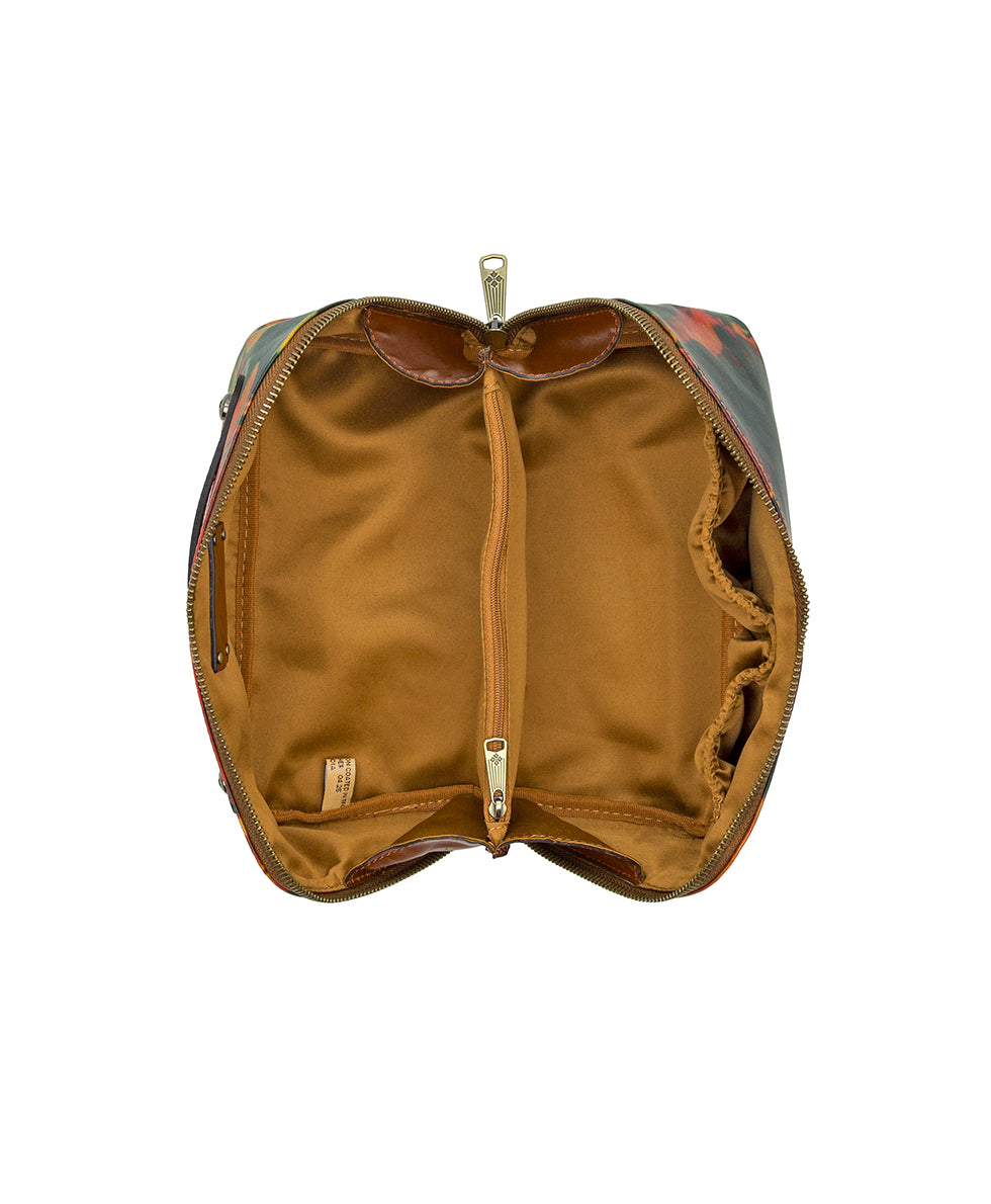 Female - Clancy Cosmetic Case - Patina Coated Linen Canvas - Multi Print - multi print - by Patricia Nash - View 4 of 4