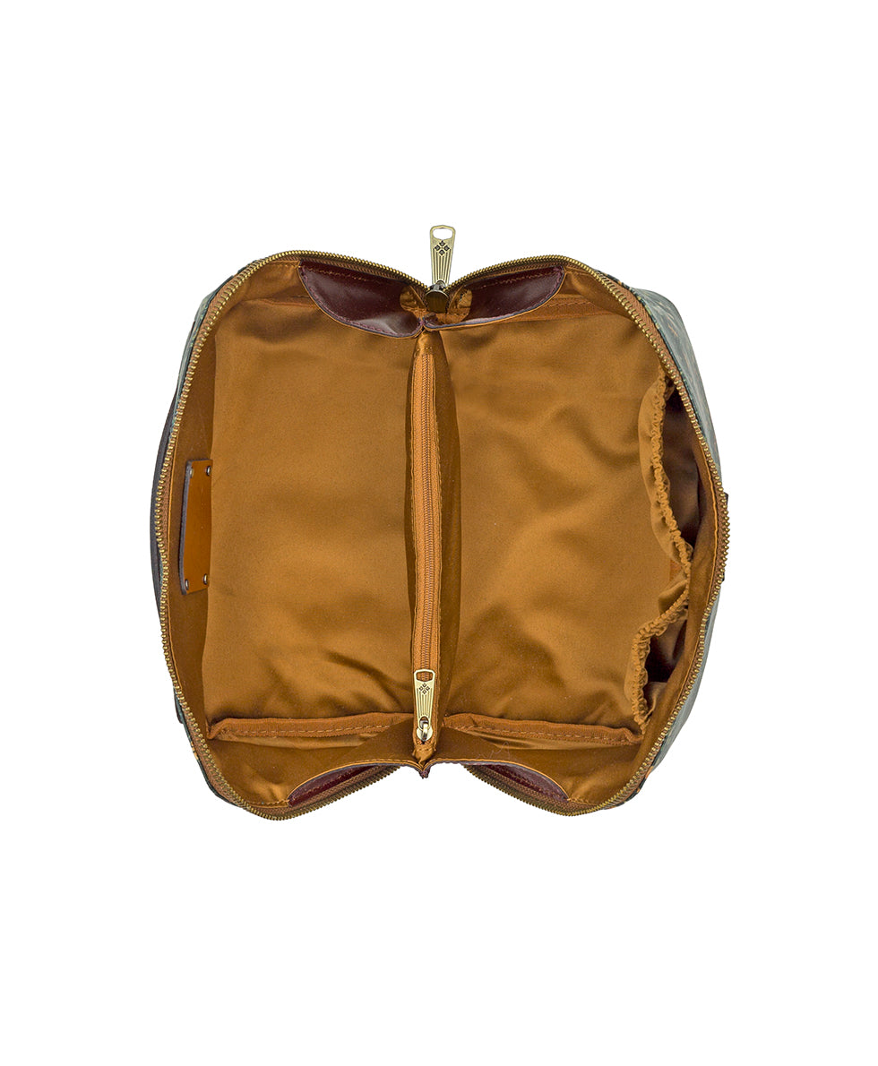 Female - Clancy Cosmetic Case - Patina Coated Linen Canvas ‑ Tuscan Fields - tuscan fields - by Patricia Nash - View 4 of 4