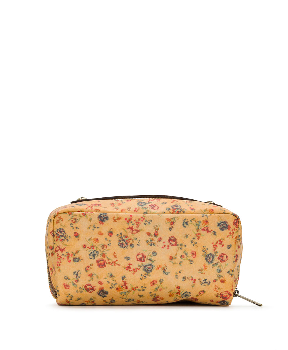 Female - Clancy Cosmetic Case - Patina Coated Linen Canvas - Fleur de Jardin - fleur de jardin - by Patricia Nash - View 2 of 4