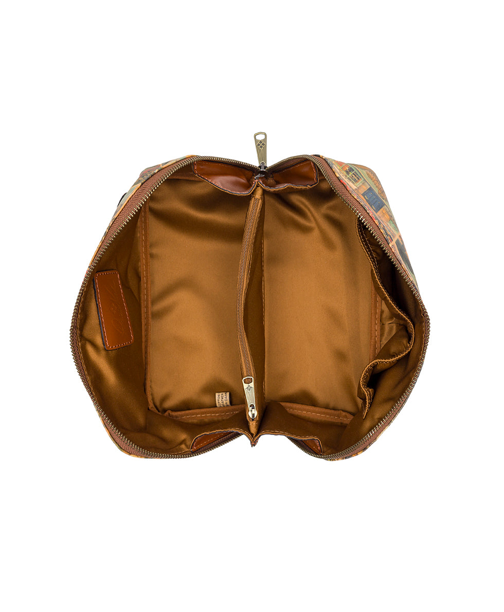 Female - Clancy Cosmetic Case - Patina Coated Linen Canvas - Postcards From Paris - postcards from paris - by Patricia Nash - View 4 of 4