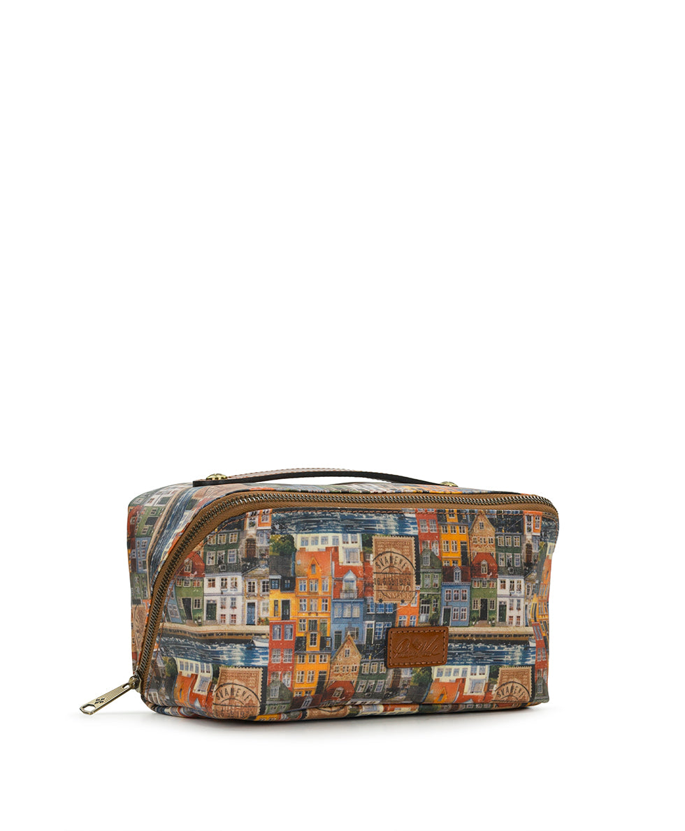 Female - Clancy Cosmetic Case | Homes Along The Coast of Bergen | Homes Along The Coast Of Bergen - homes along the coast of bergen - by Patricia Nash - View 3 of 4