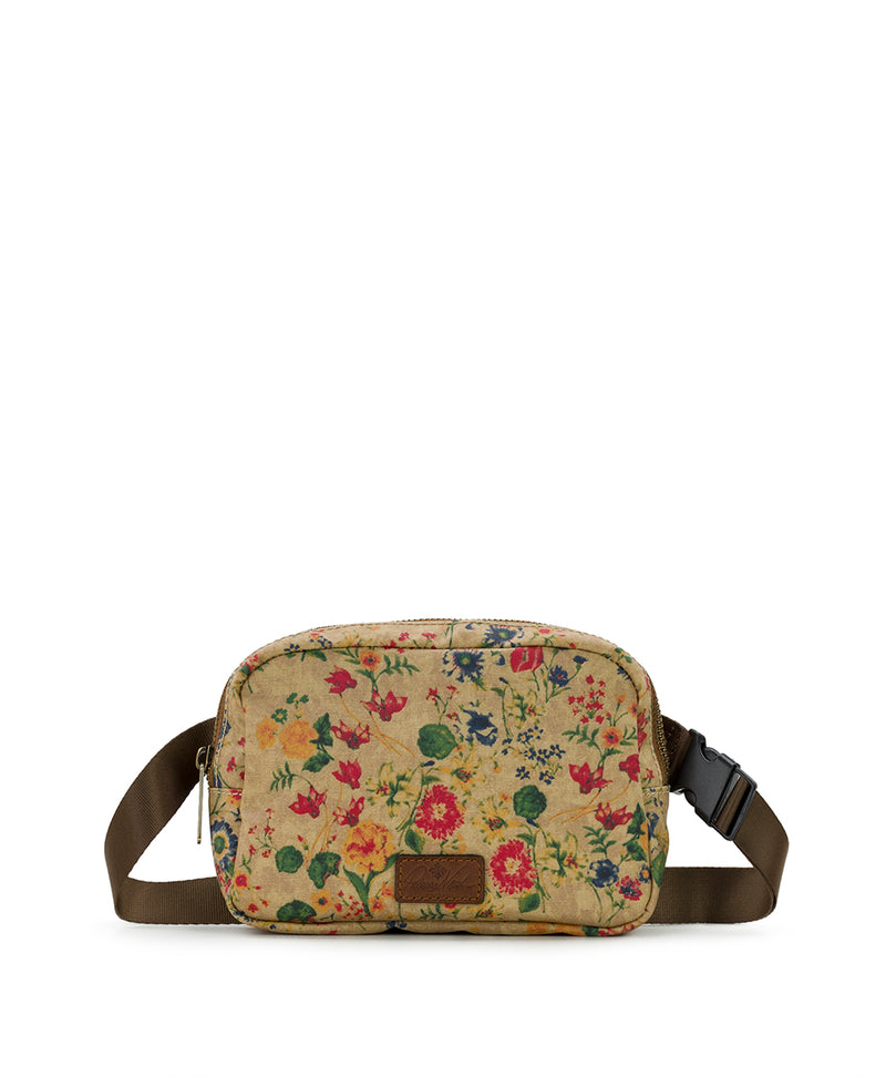 Tremezzo Belt Bag - Patina Coated Linen Canvas Prairie Rose