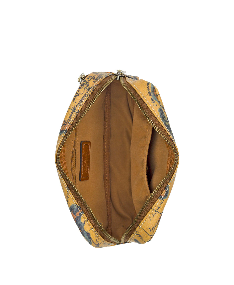 Female - Tremezzo Belt Bag - Patina Coated Linen Canvas — European Map Print - european map - by Patricia Nash - View 4 of 5