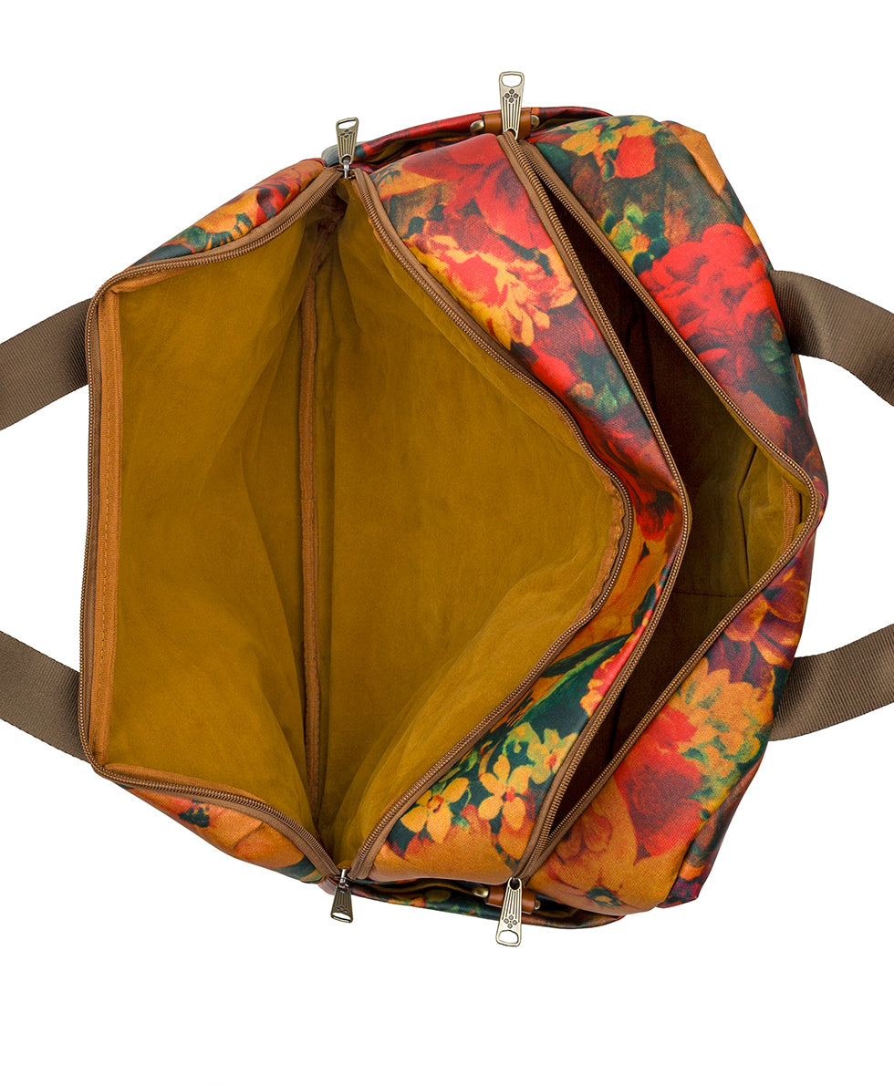 Female - Calise Luggage Duffel - Patina Coated Linen Canvas - Multi Print - multi print - by Patricia Nash - View 5 of 6
