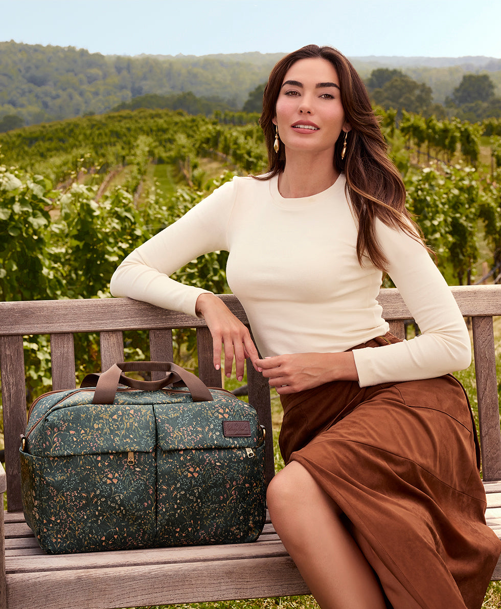 Female - Calise Carry‑On - Patina Coated Linen Canvas ‑ Tuscan Fields - tuscan fields - by Patricia Nash - View 7 of 7