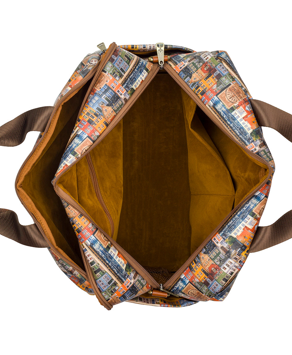 Female - Calise Luggage Duffel | Homes Along The Coast of Bergen | Homes Along The Coast Of Bergen - homes along the coast of bergen - by Patricia Nash - View 4 of 6