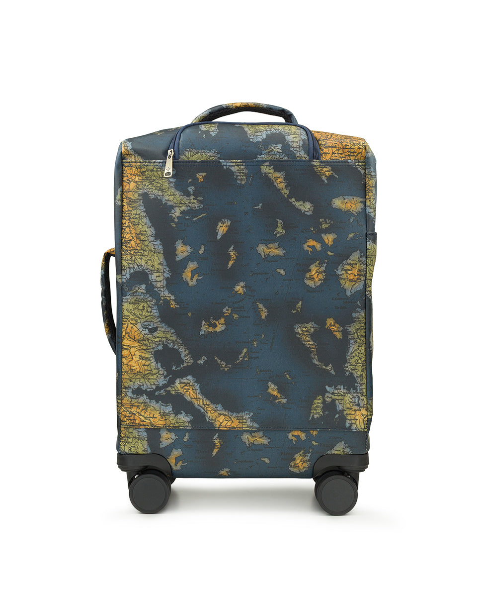 Female - Cagliari Roller Duffel - Patina Coated Linen Canvas ‑ Greek Map - greek map - by Patricia Nash - View 2 of 6