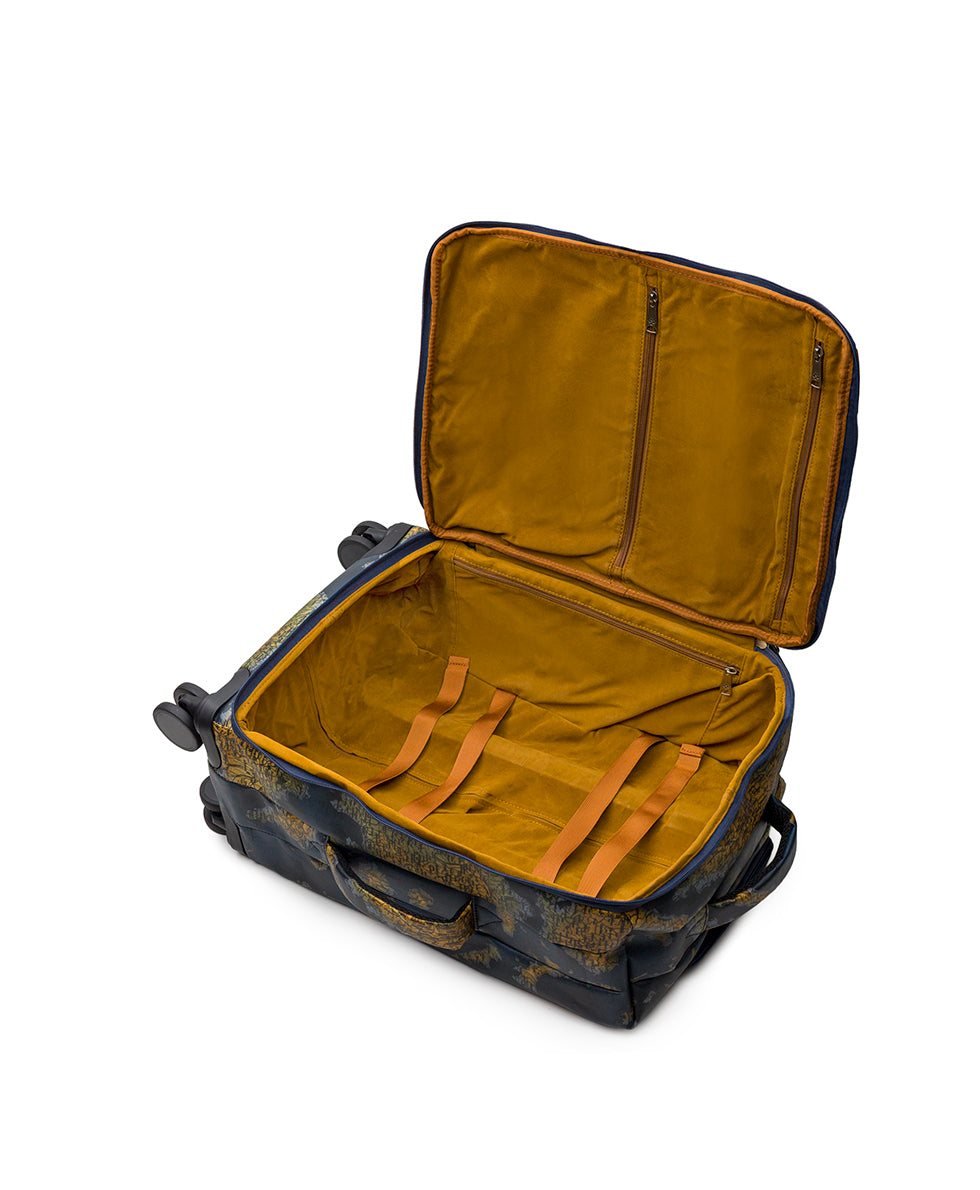 Female - Cagliari Roller Duffel - Patina Coated Linen Canvas ‑ Greek Map - greek map - by Patricia Nash - View 5 of 6