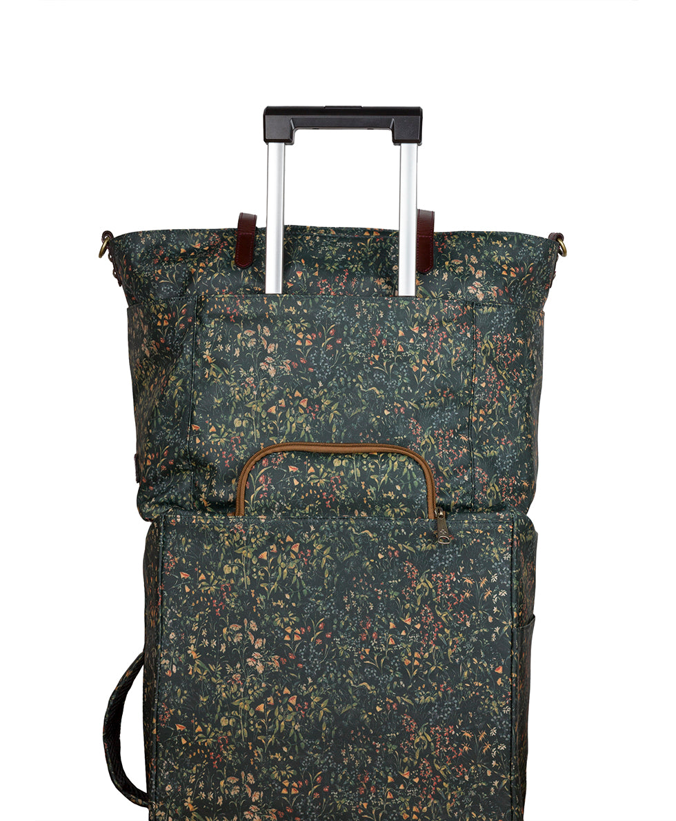 Female - Cagliari Roller Duffel - Patina Coated Linen Canvas ‑ Tuscan Fields - tuscan fields - by Patricia Nash - View 5 of 6