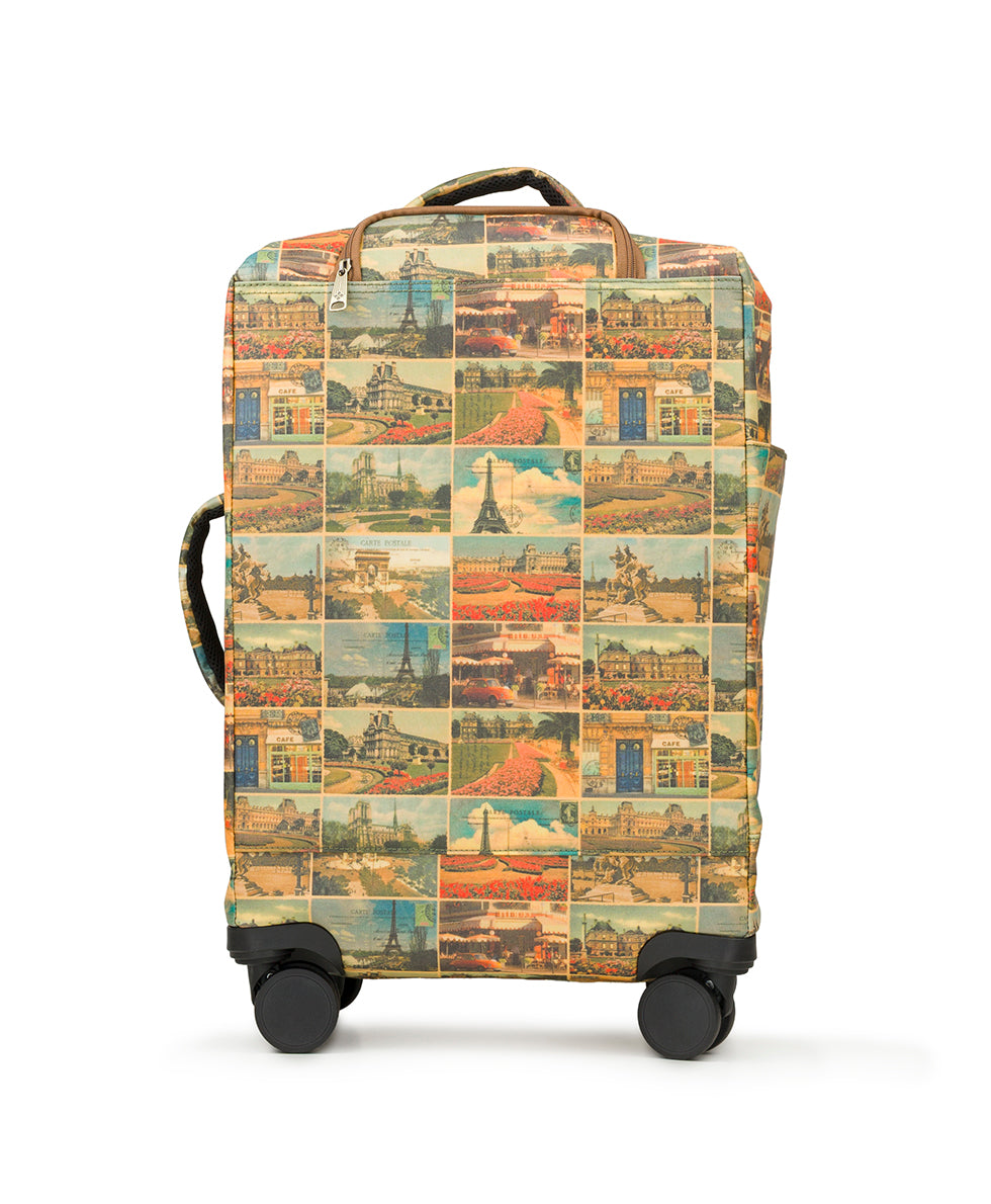 Female - Cagliari Roller Duffel - Patina Coated Linen Canvas - Postcards From Paris - postcards from paris - by Patricia Nash - View 2 of 5
