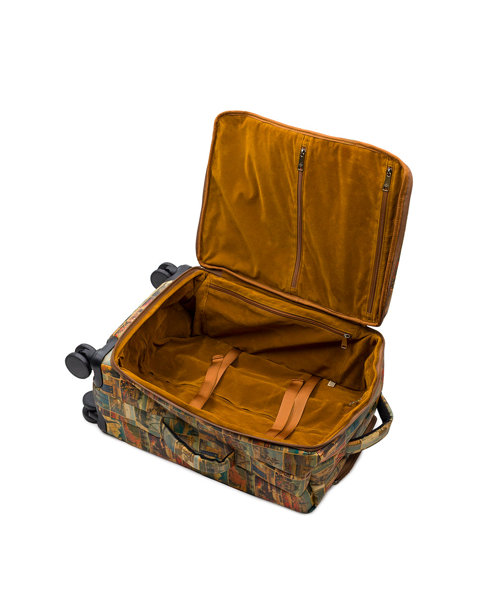 Female - Cagliari Roller Duffel - Patina Coated Linen Canvas - Postcards From Paris - postcards from paris - by Patricia Nash - View 4 of 5