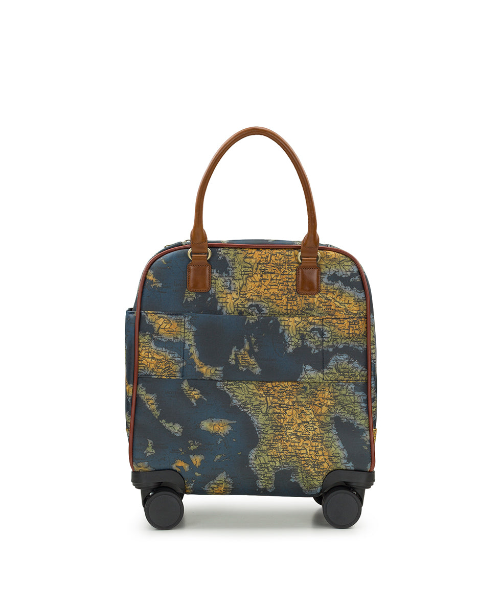 Female - Mattia Underseater - Patina Coated Linen Canvas ‑ Greek Map - greek map - by Patricia Nash - View 2 of 7